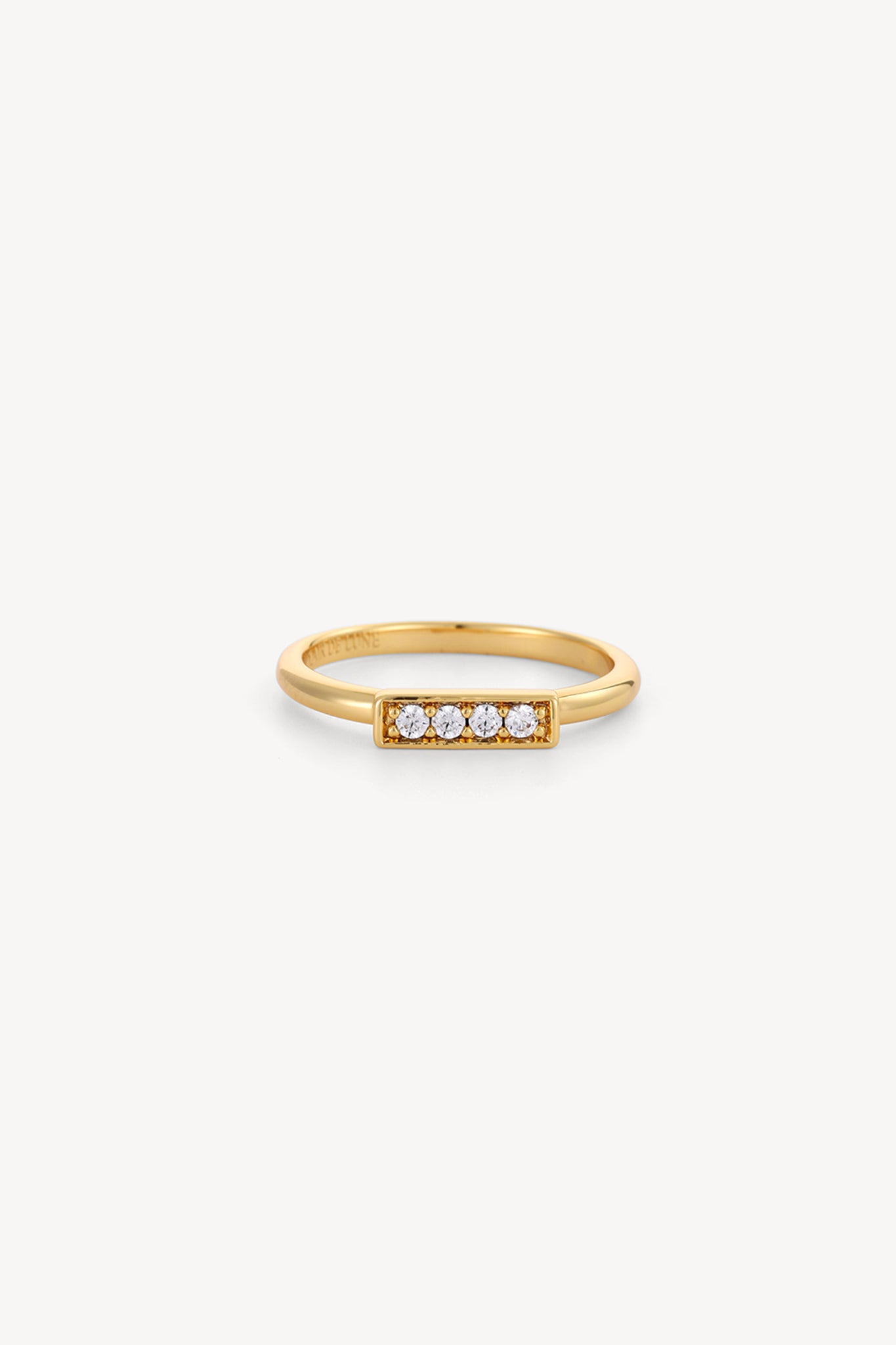Linear Stone Ring Gold