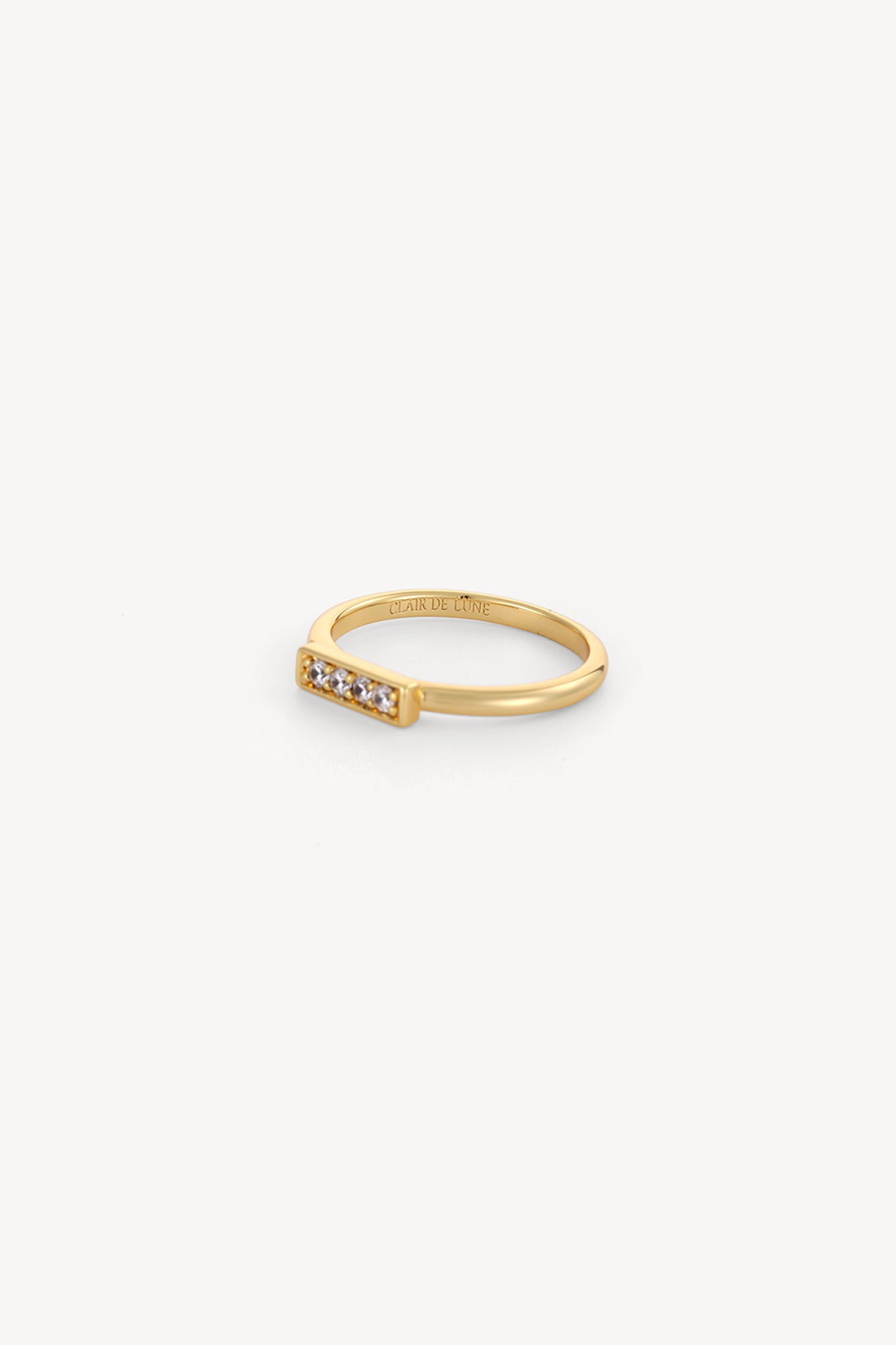 Linear Stone Ring Gold