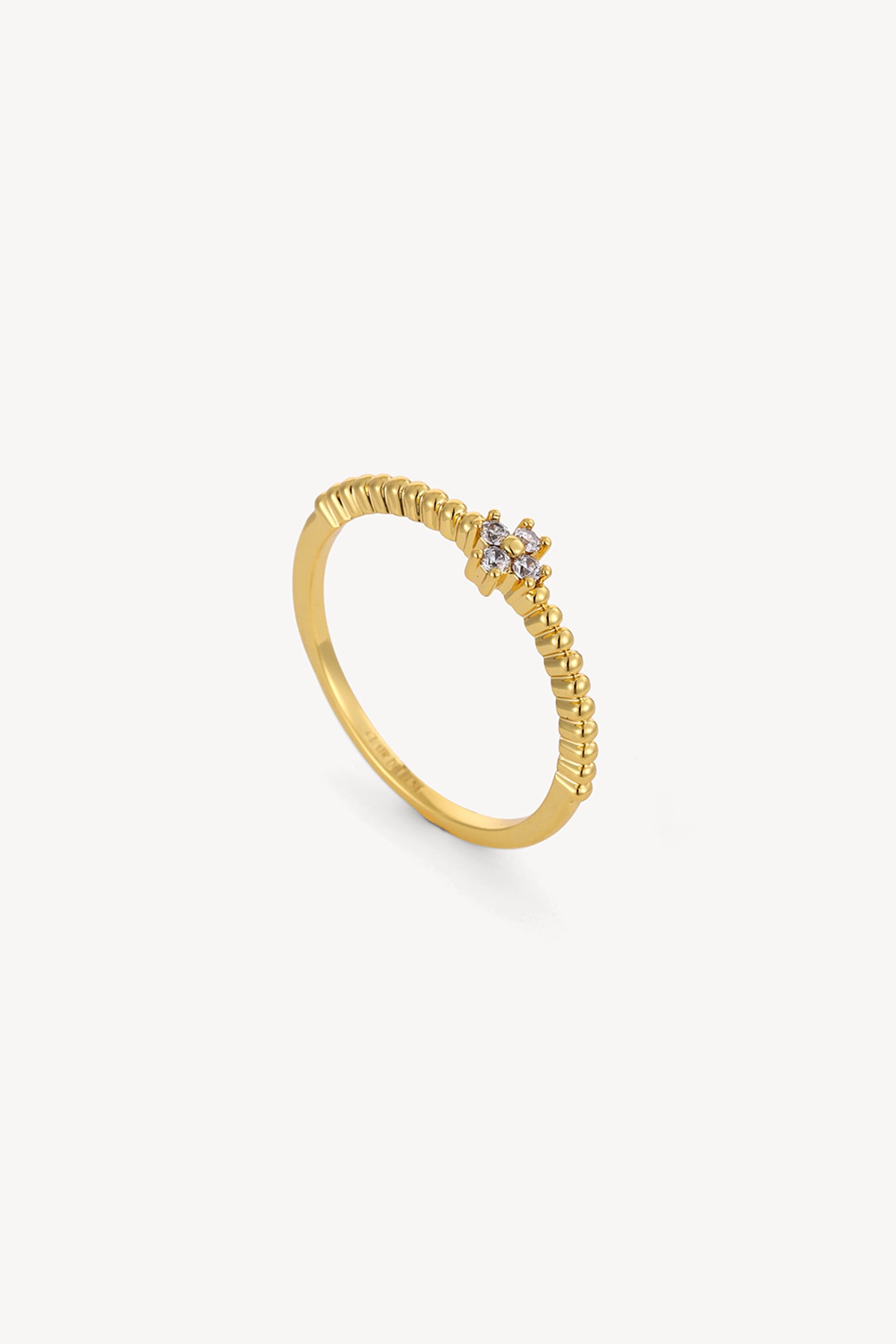 Clover Beaded Ring Gold