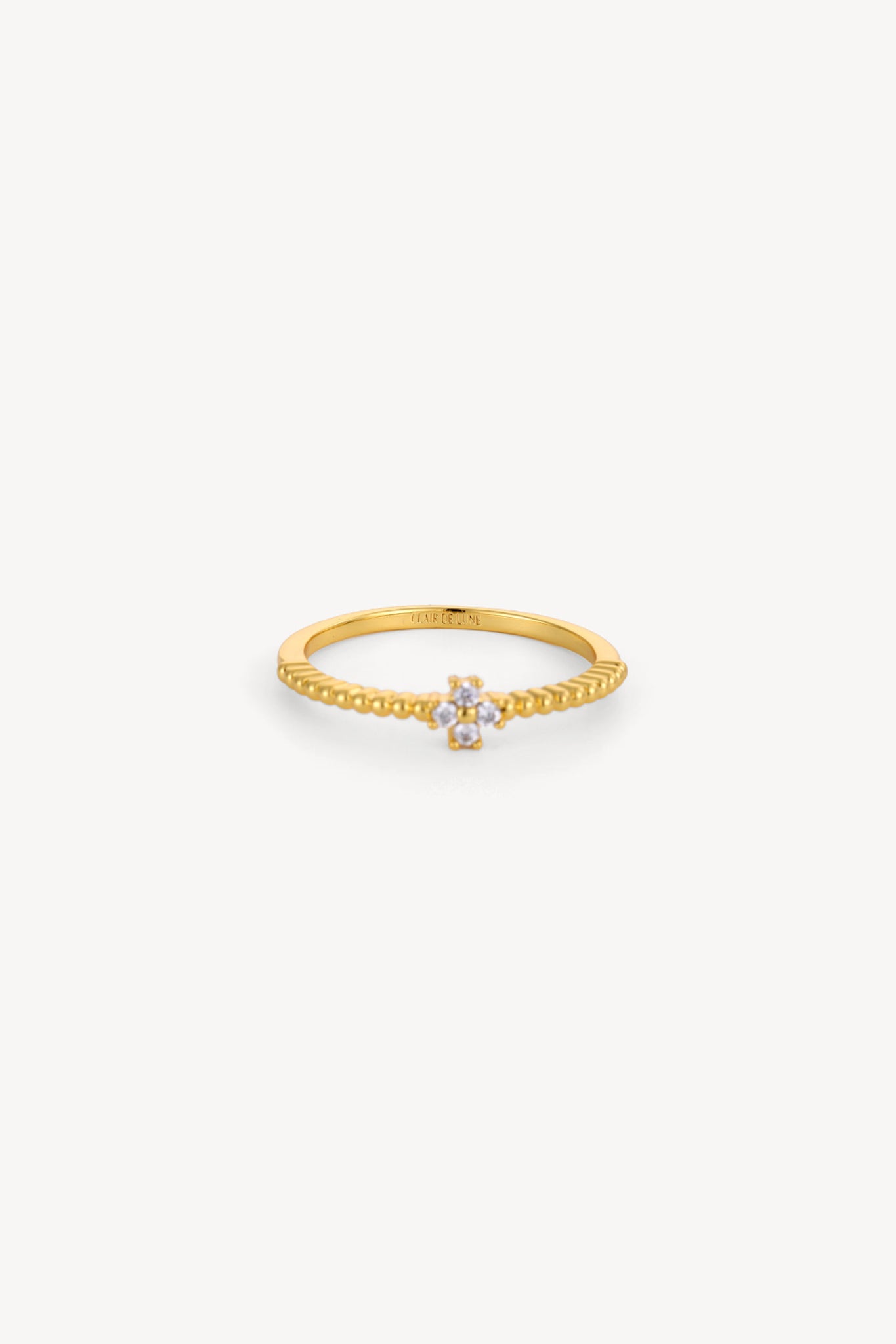 Clover Beaded Ring Gold