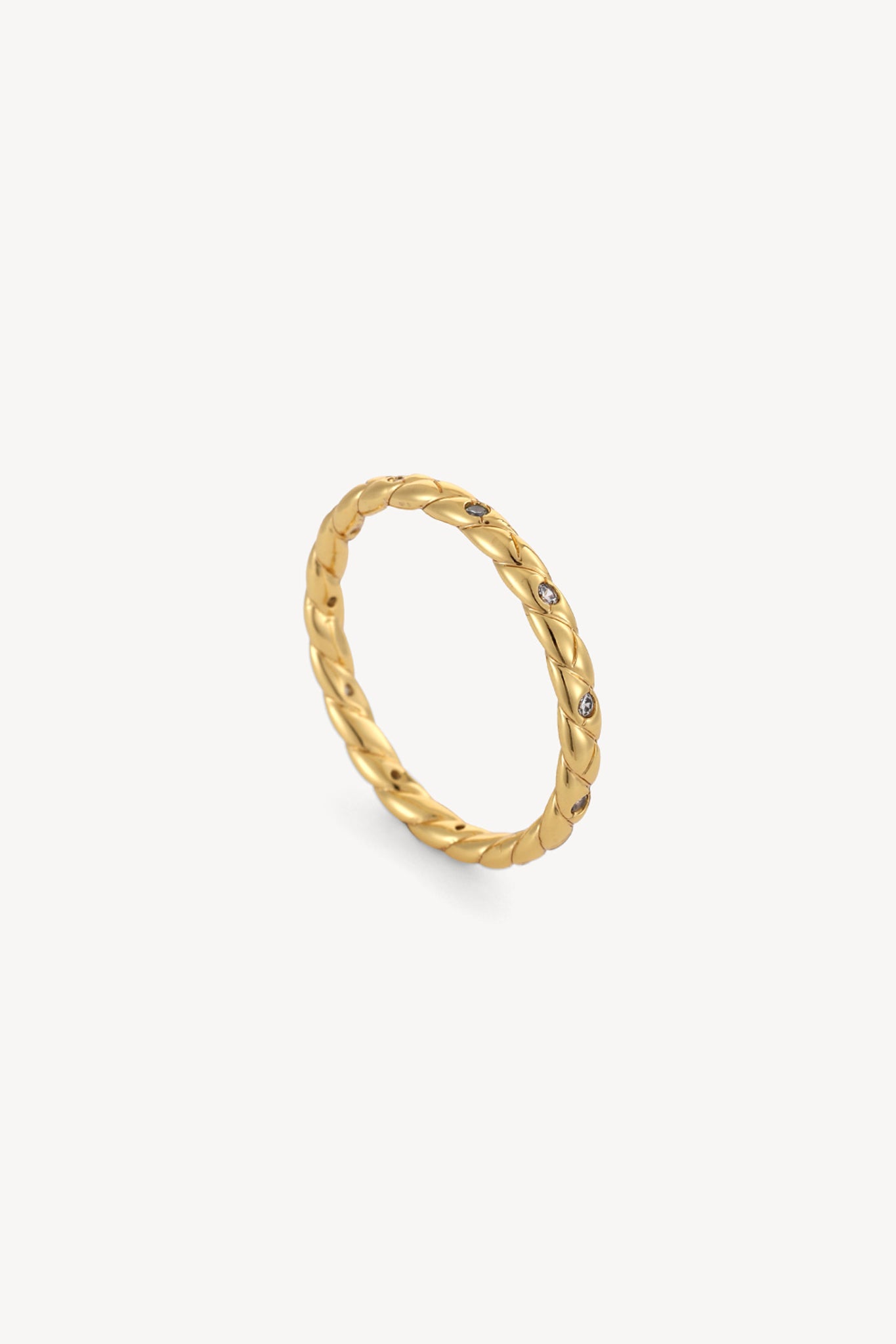 Twisted Crystal Ring Gold