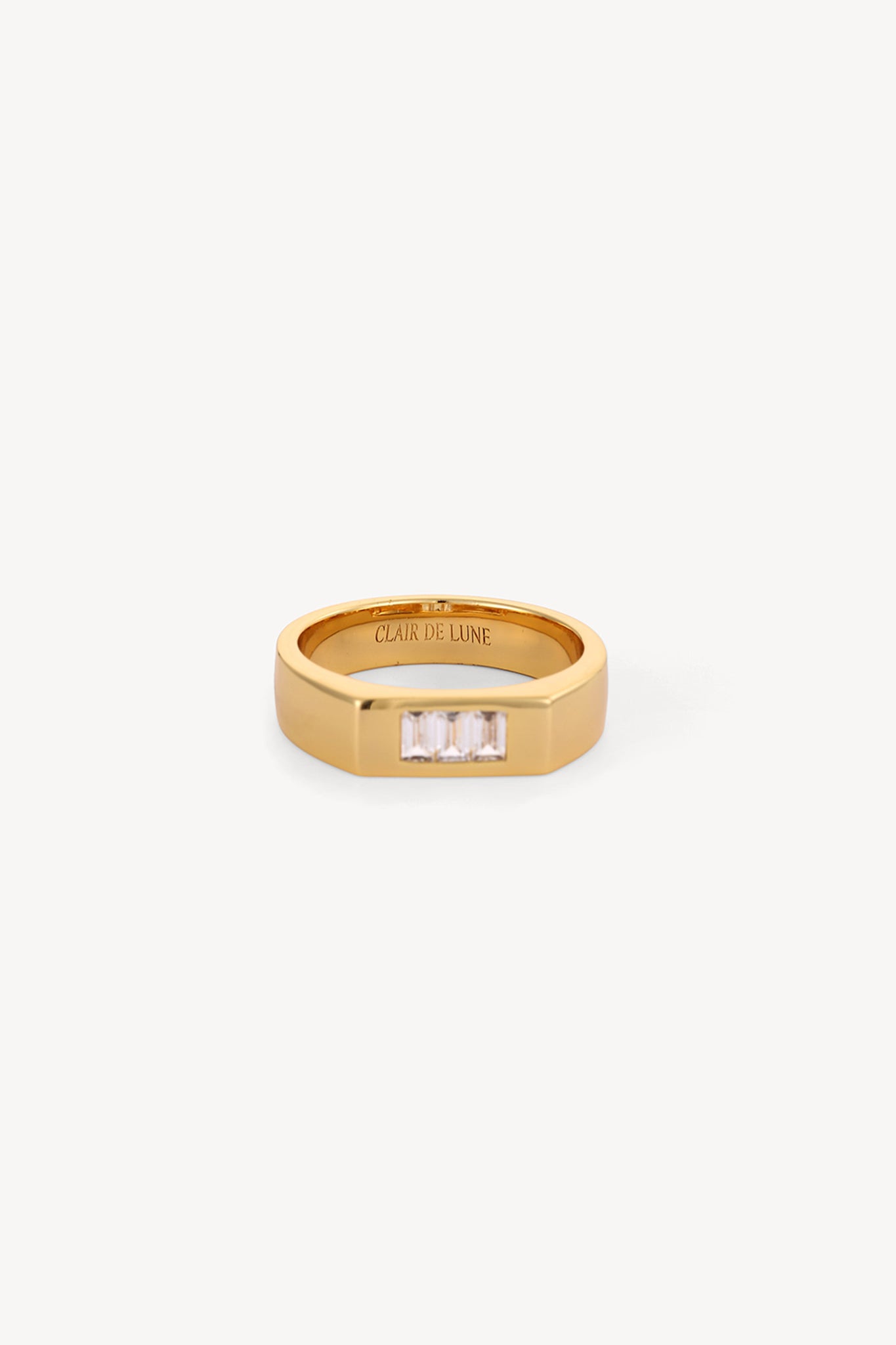 Baguette Top Ring Gold Silver