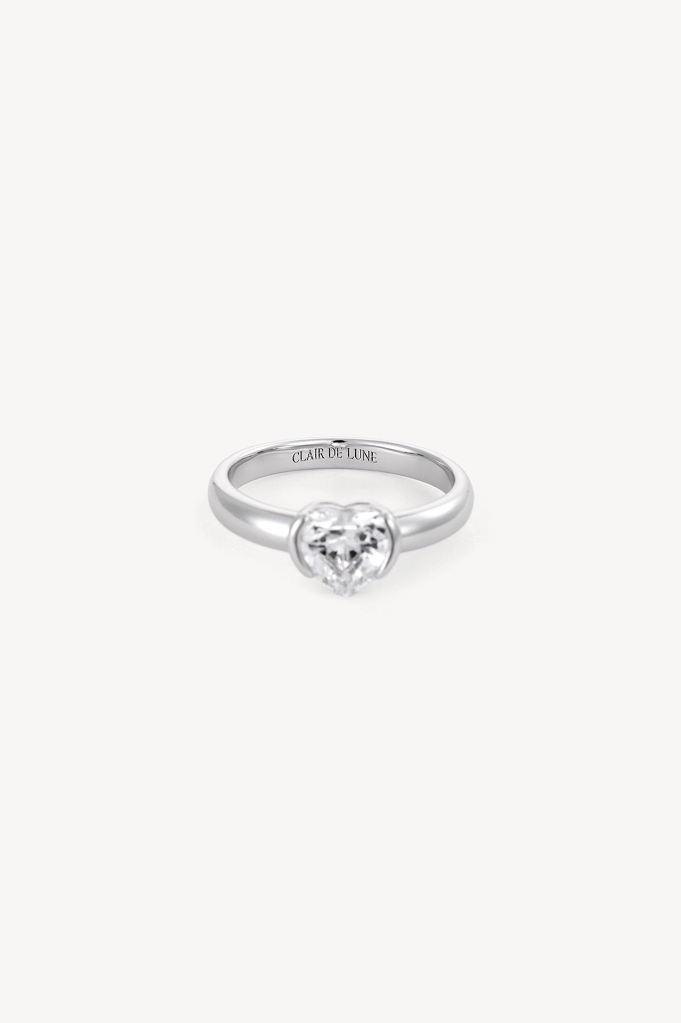 Heart Halo Ring Silver