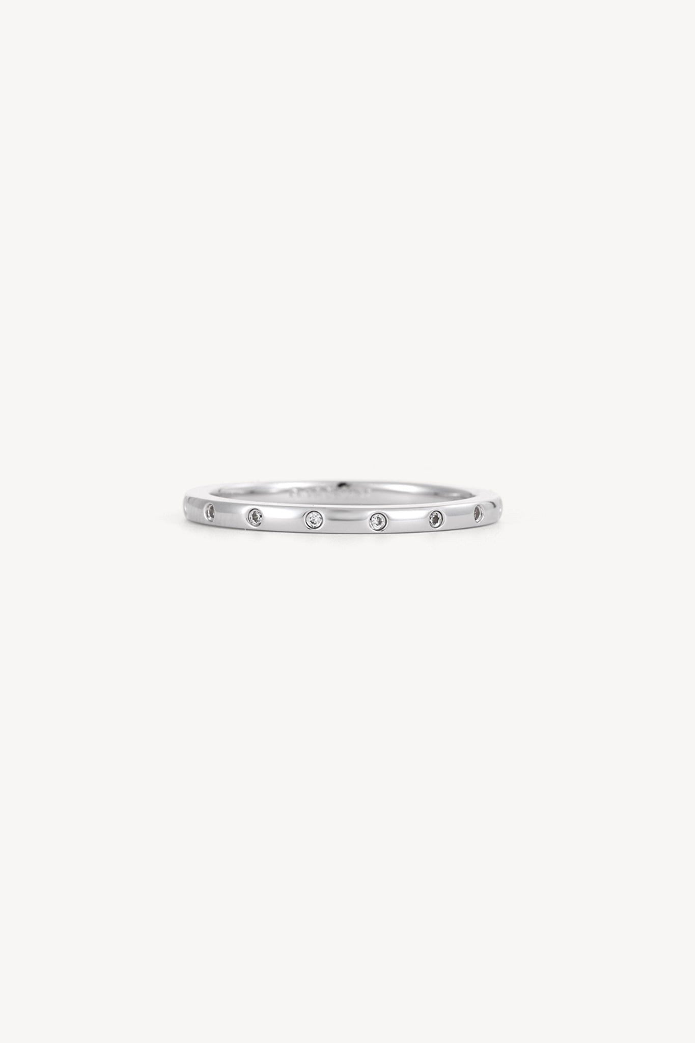 Dot Zircon Ring Silver