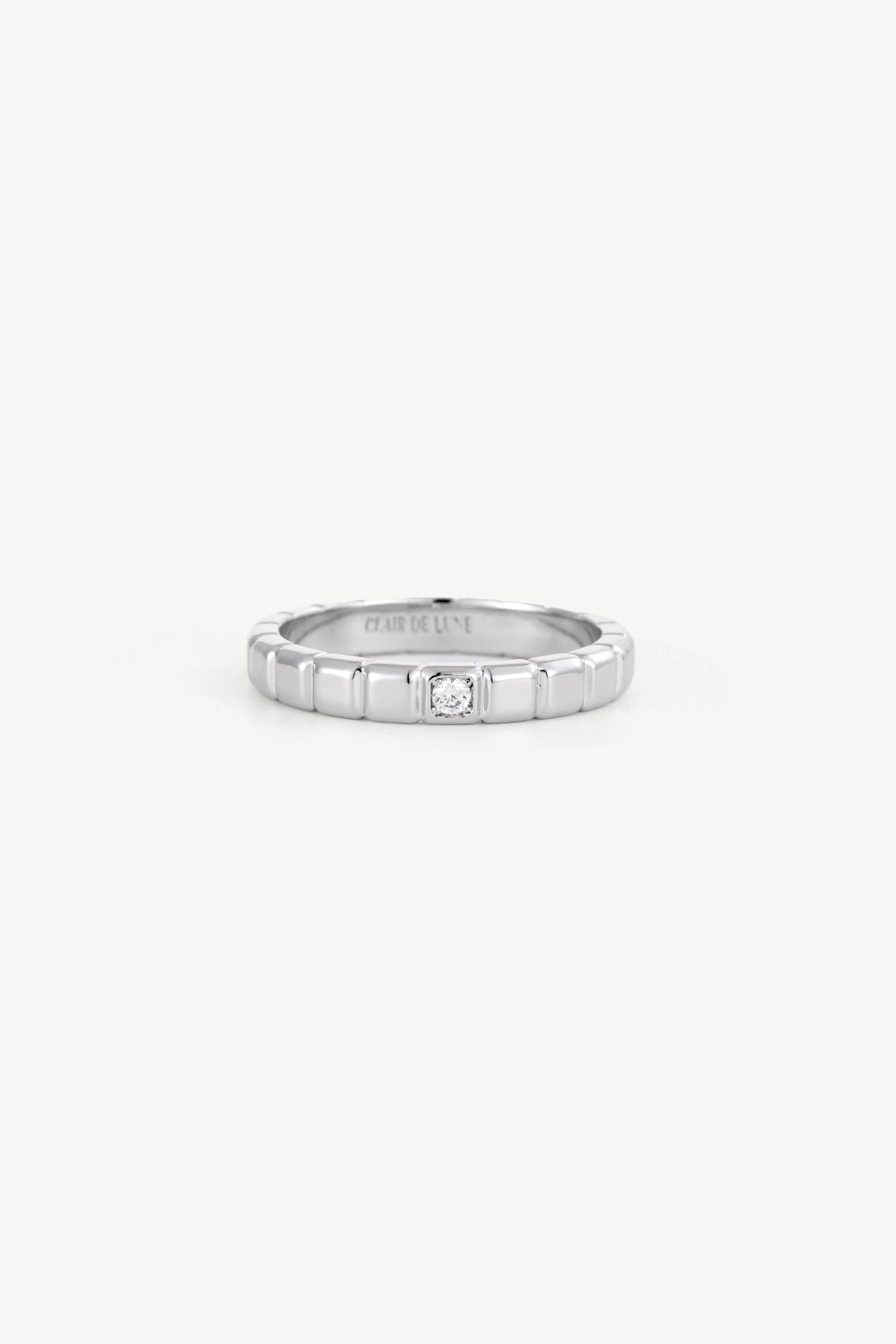 Square Zircon Band Ring Silver