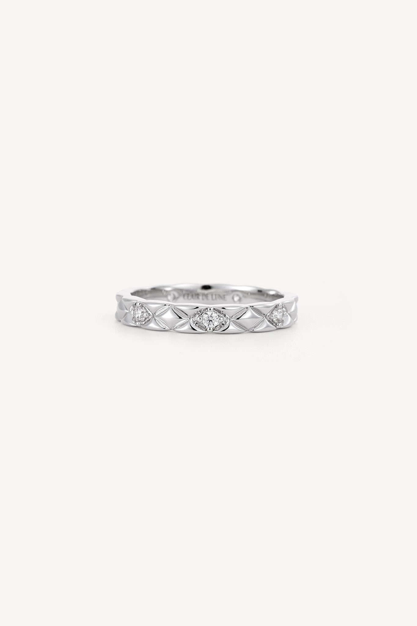 Lattice Stone Ring Silver
