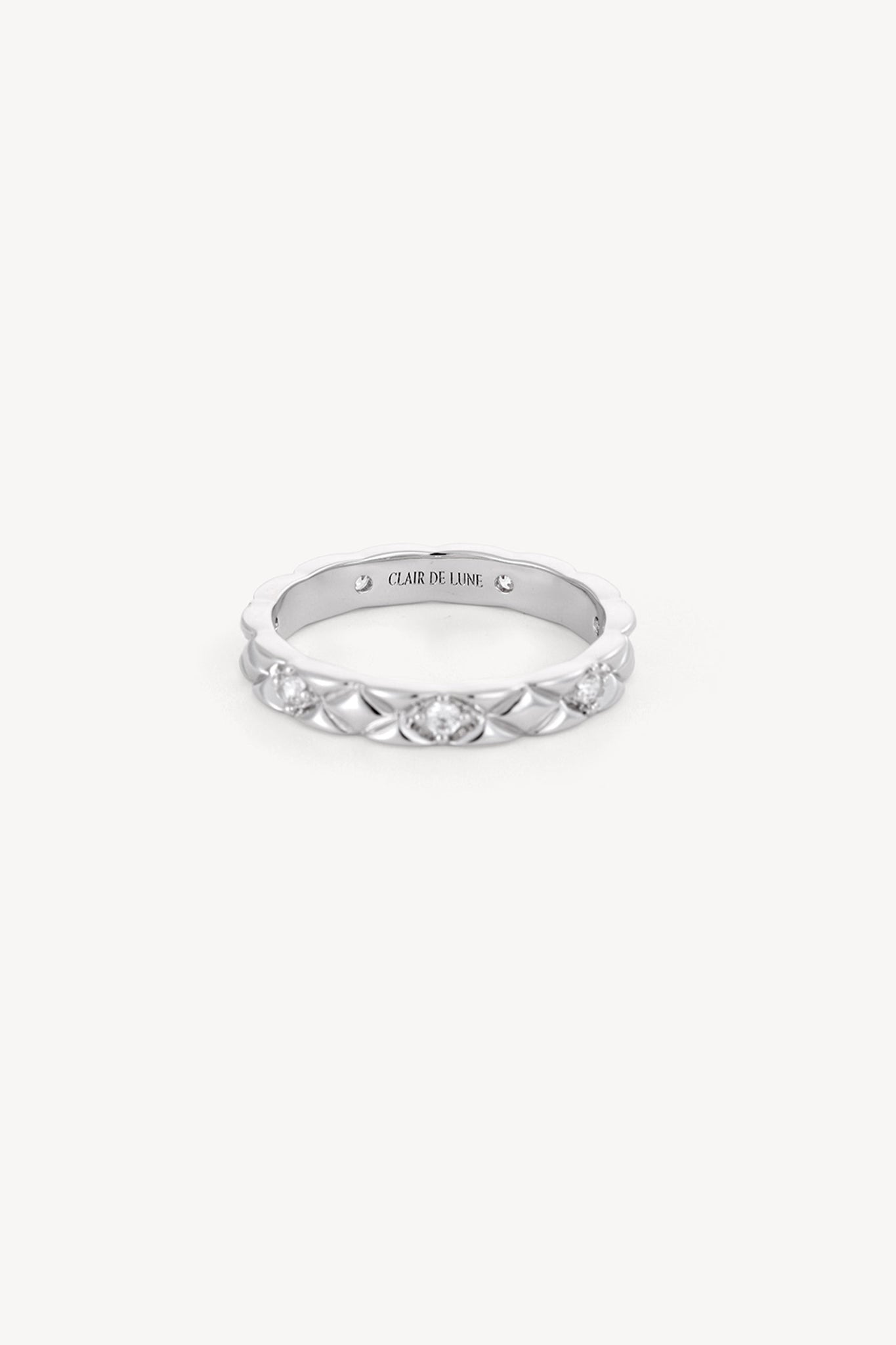 Lattice Stone Ring Silver
