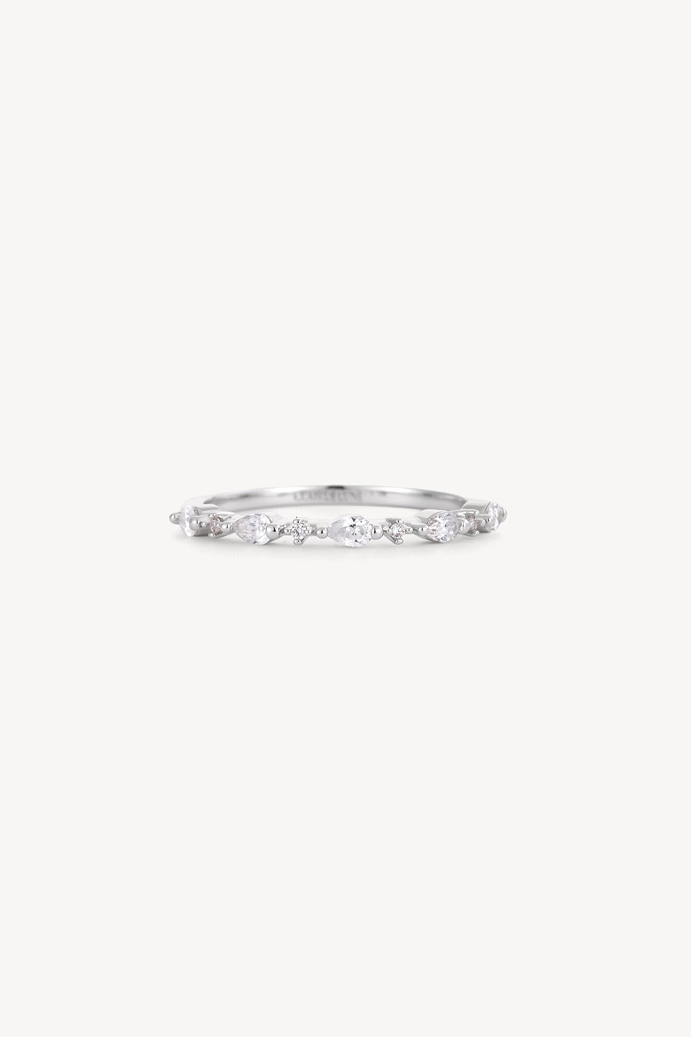 Pear Cut Ring Silver