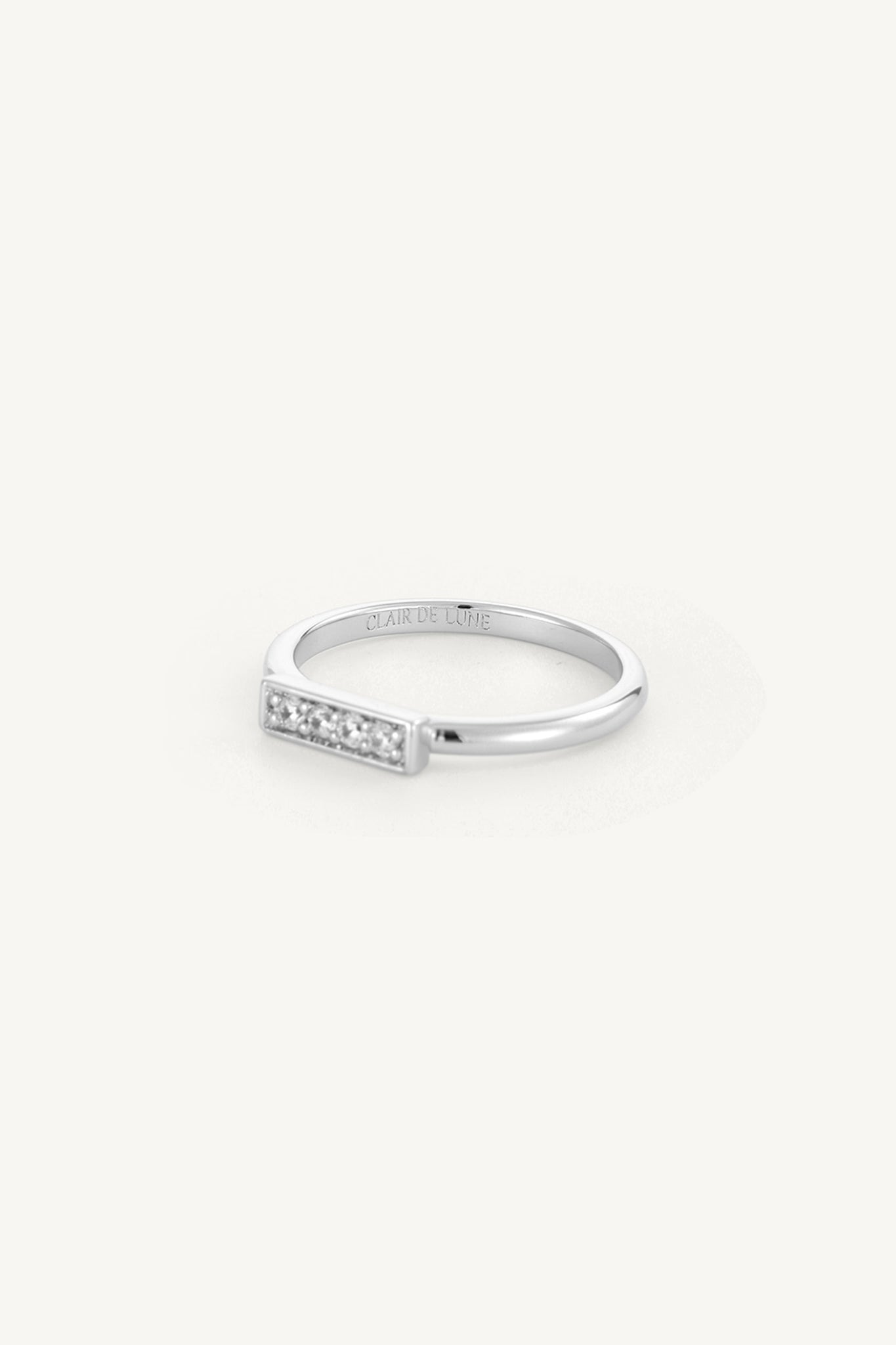 Linear Stone Ring Silver