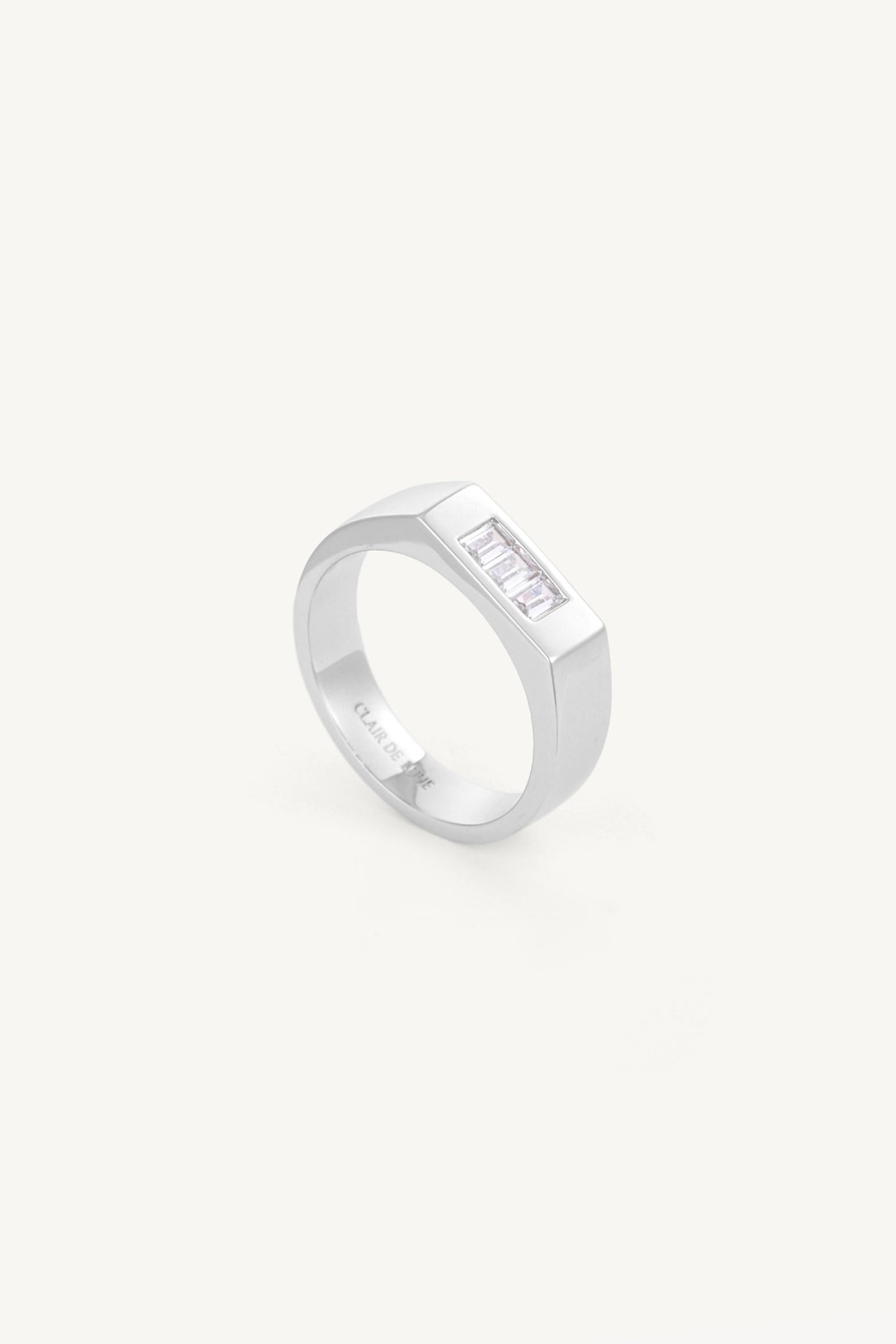 Baguette Top Ring Silver