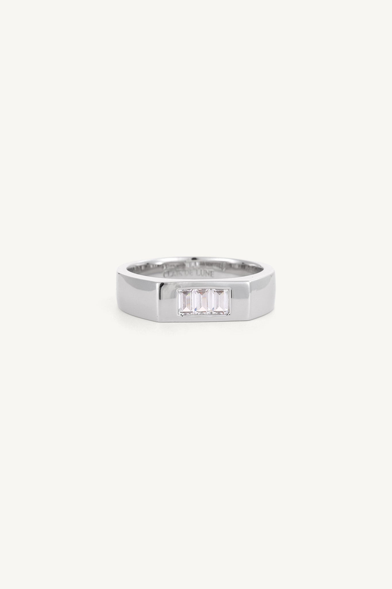 Baguette Top Ring Silver