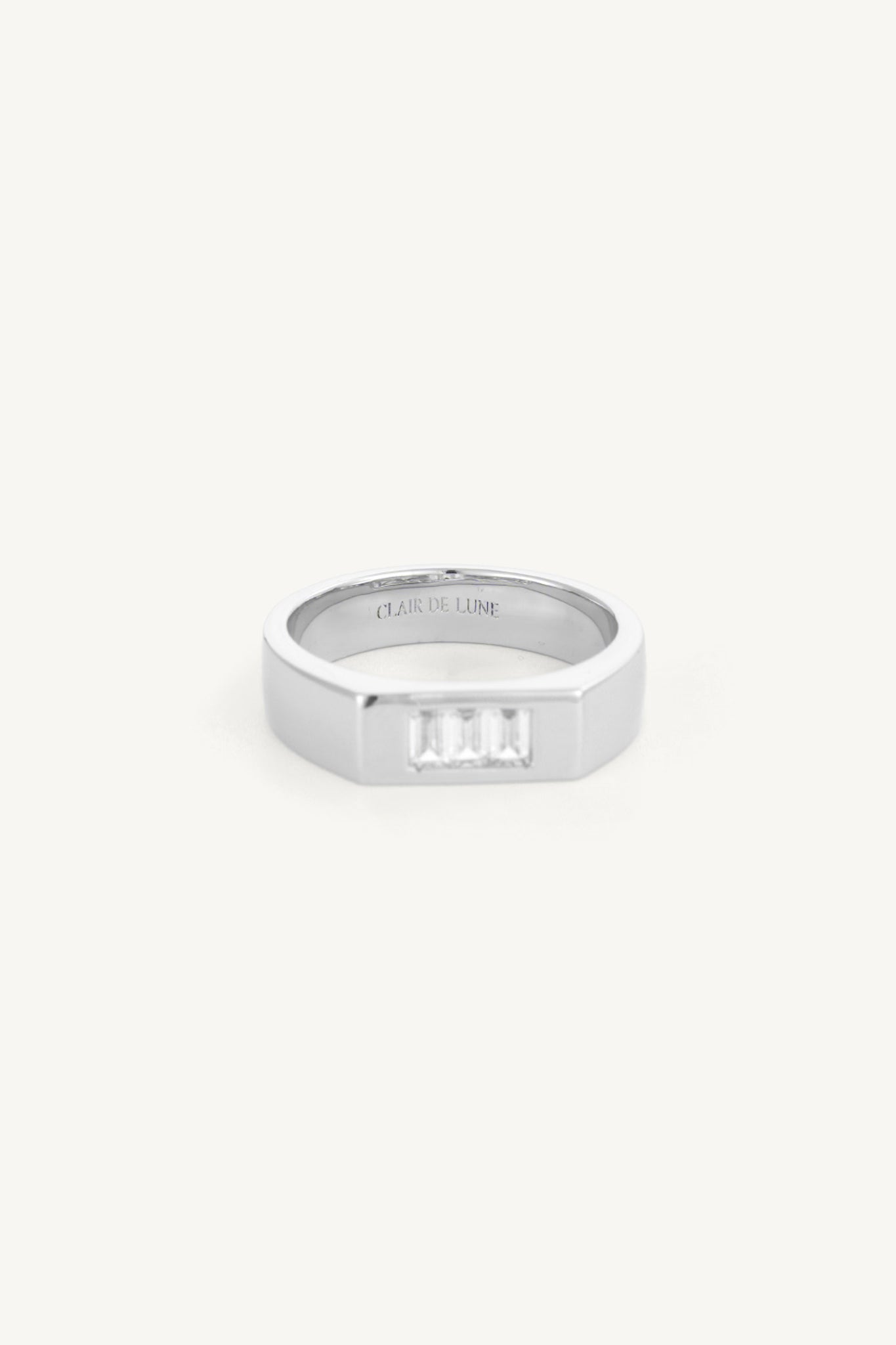 Baguette Top Ring Silver